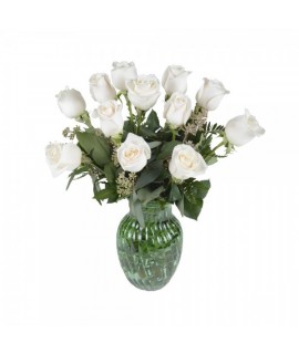The 12 white roses arrangement